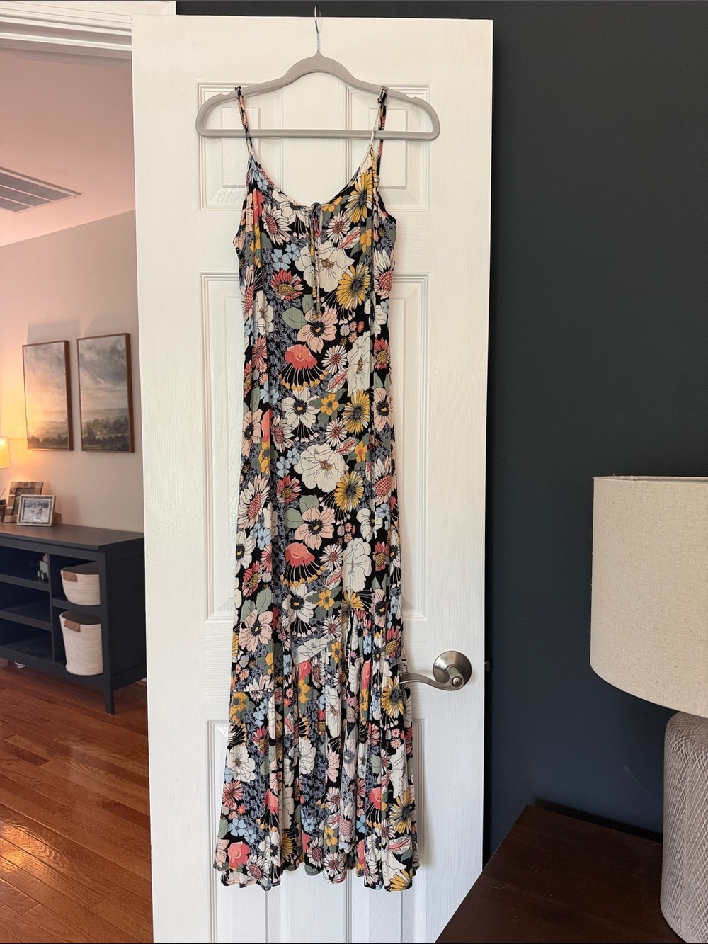 O’Neill Floral Spaghetti-Strap Maxi Dress - Black Multi